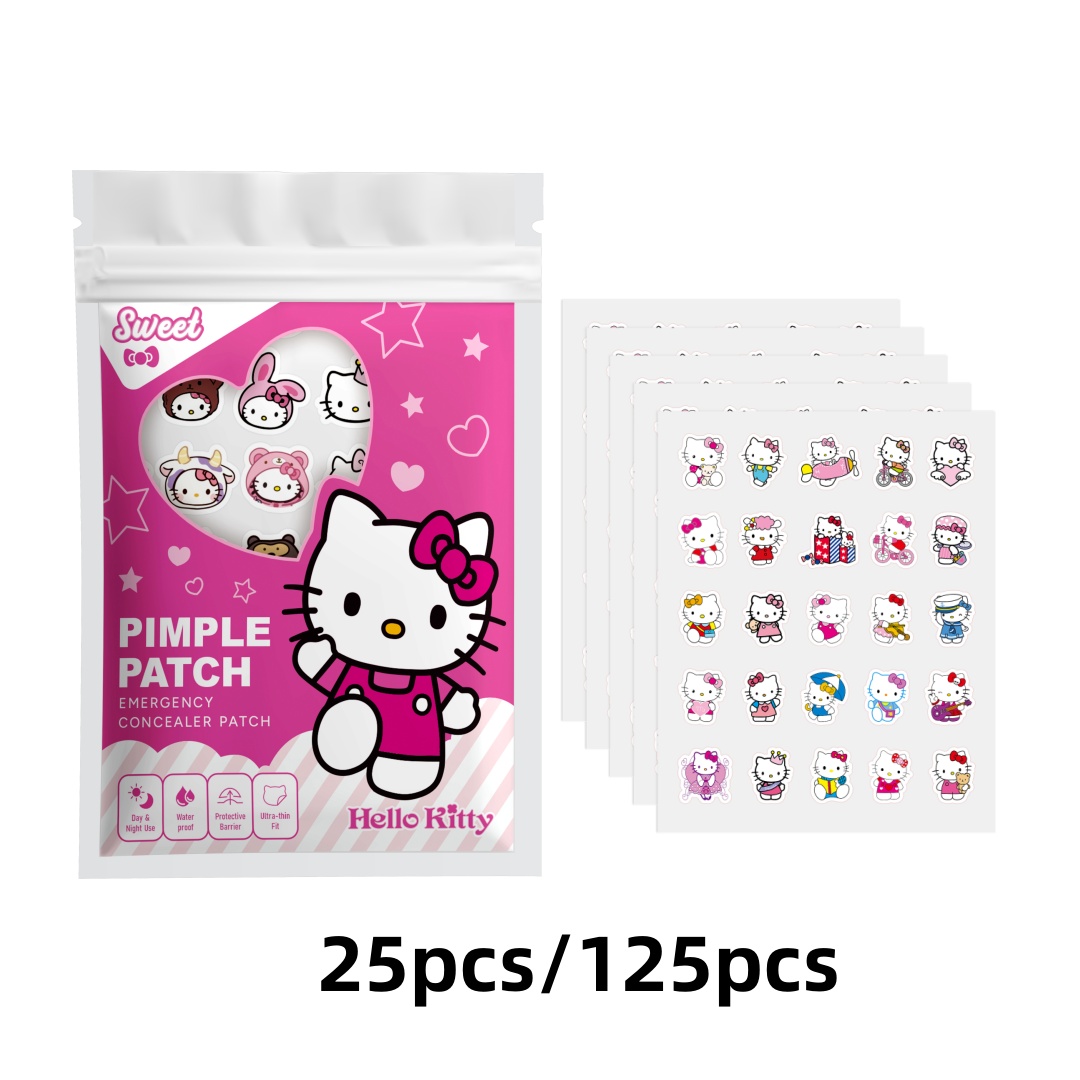 Skincare Moisturizer - 25/125개입 헬로키티 블레미쉬 스티커, 민감성 피부용