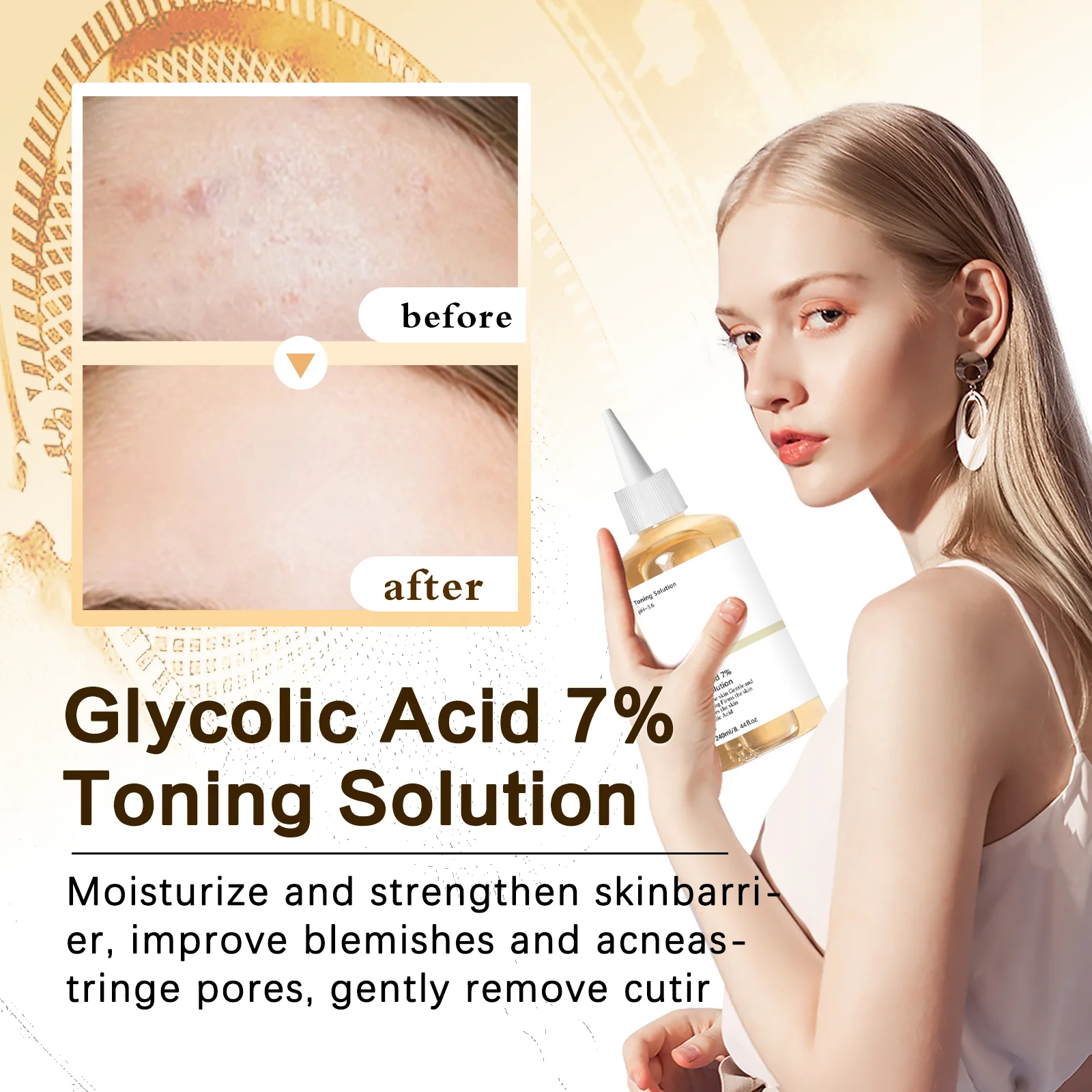 7% 글리콜산 토닝 솔루션 240ml, 부드럽게 각질  - Lactic Acid Toner 리뷰 및 가격