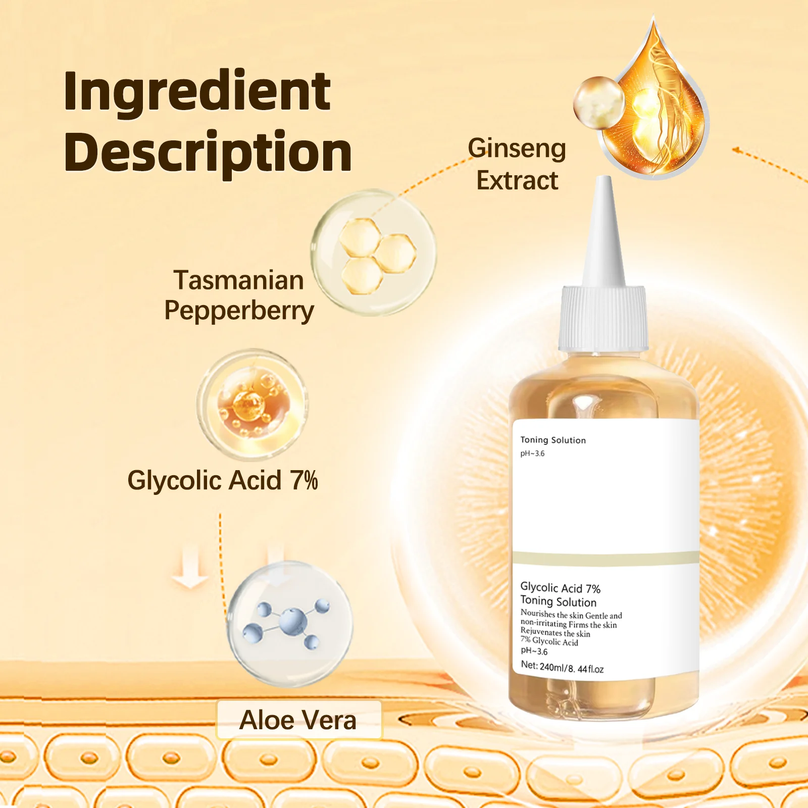 7% 글리콜산 토닝 솔루션 240ml, 부드럽게 각질  - Lactic Acid Toner 리뷰 및 가격