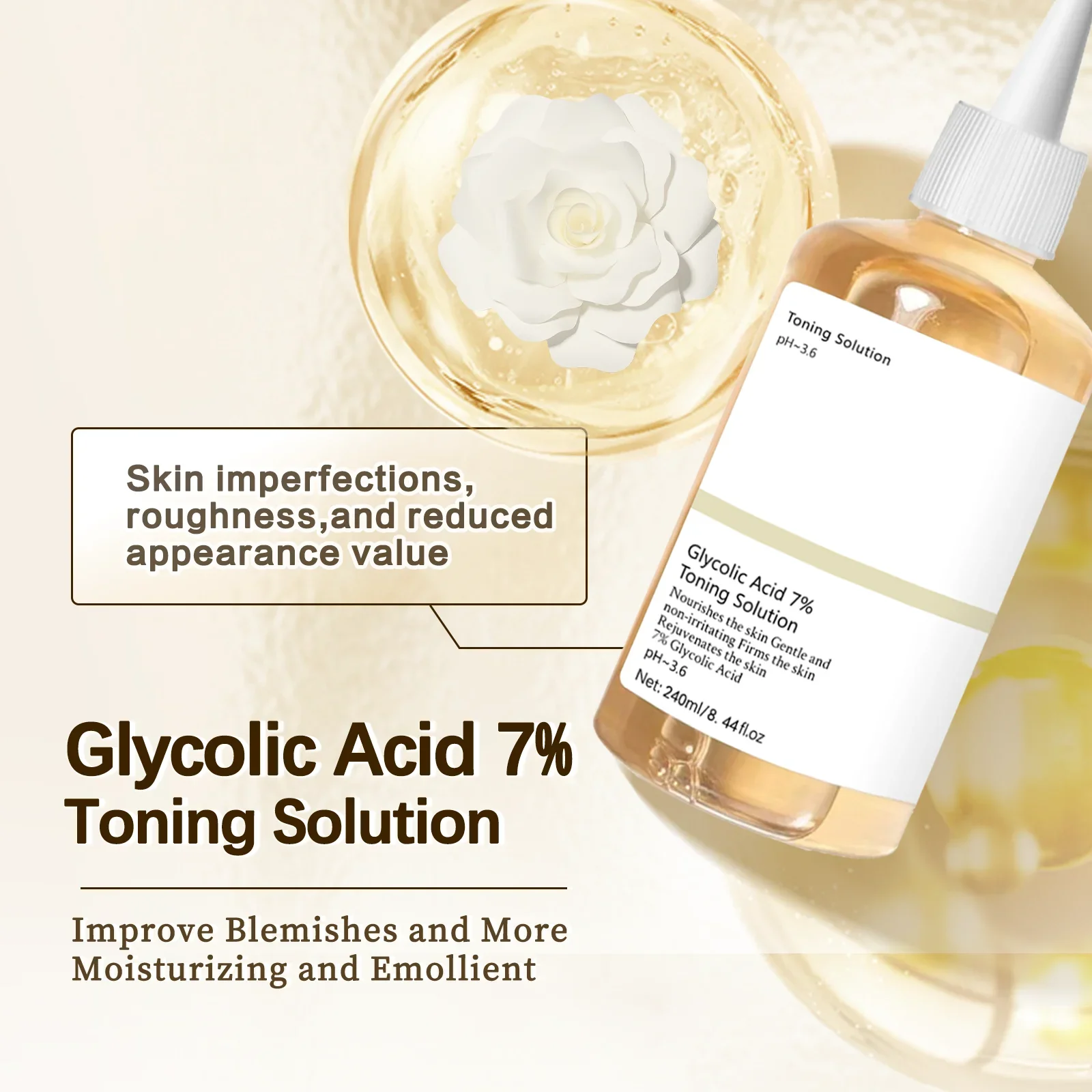 글리콜산 7% 토닝 솔루션 얼굴 각질 제거제 여드름 및 - Lactic Acid Toner 리뷰 및 가격